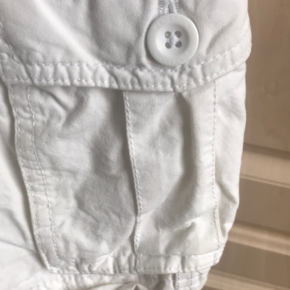 White Benetton Boys Cargo Shorts - Picture 2 of 6